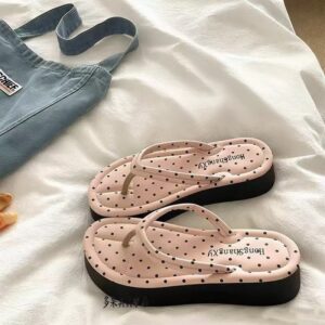 Floral Print Platform Flip Flops