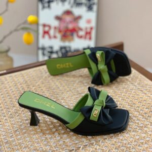 Green Ankle-Strap Block Heel Sandals